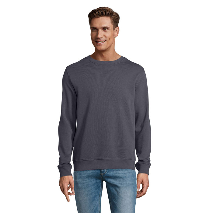 Sweat coton bio et rPET unisexe personnalisé 280g - COMET Gris anthracite